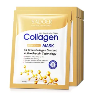 10 Piece Collagen Face Mask For Firming Moisturizing Repairing And Brightening Skin