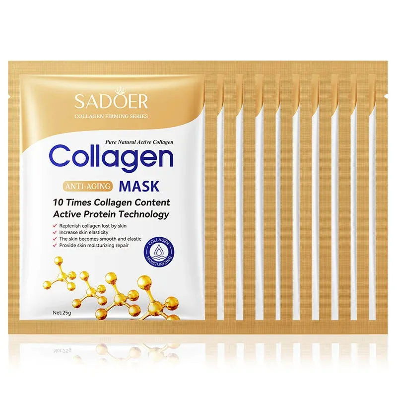 10 Piece Collagen Face Mask For Firming Moisturizing Repairing And Brightening Skin