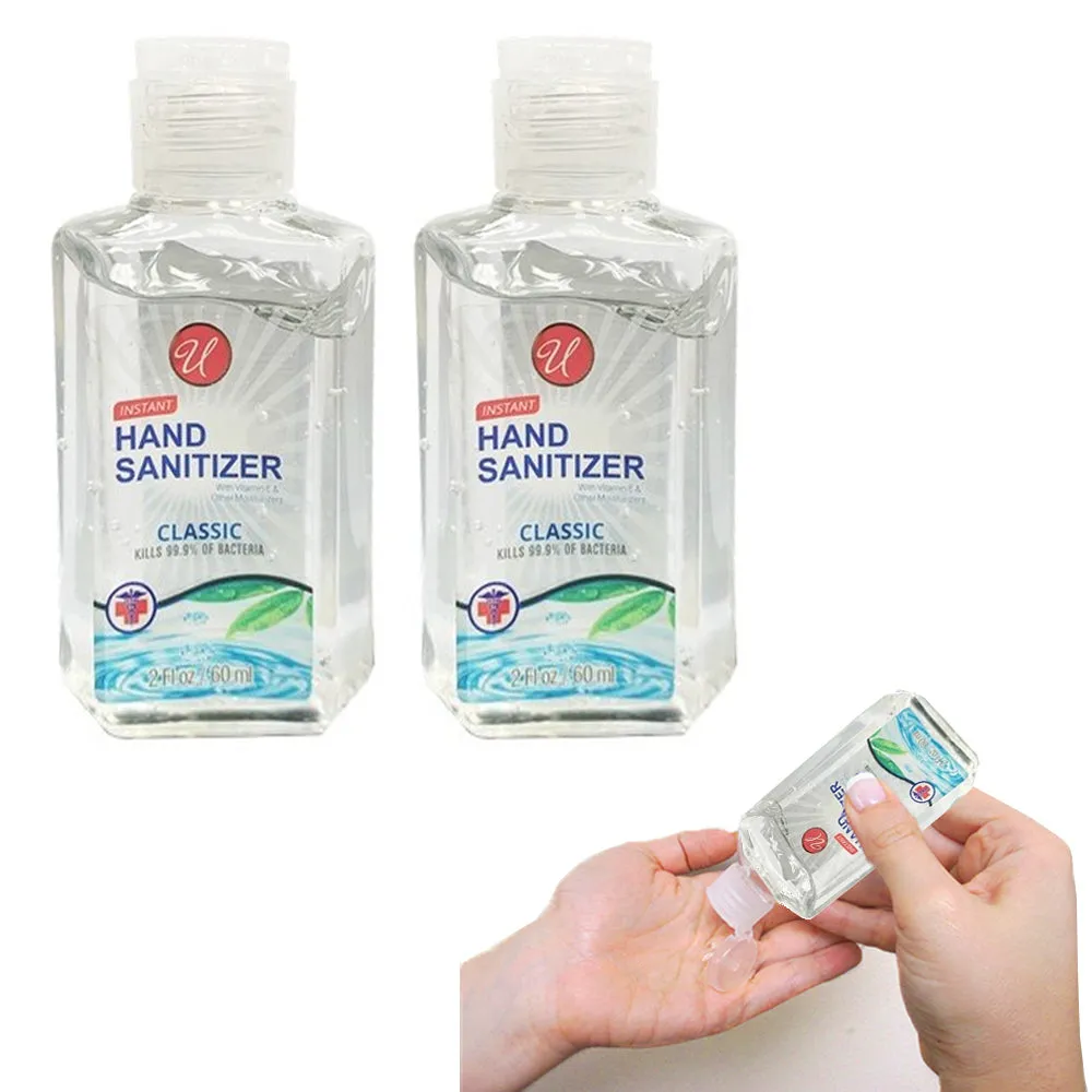 12 Pack Hand Sanitizers Gel Travel Size Kills 99.9% Bacteria Germs 2oz Vitamin E