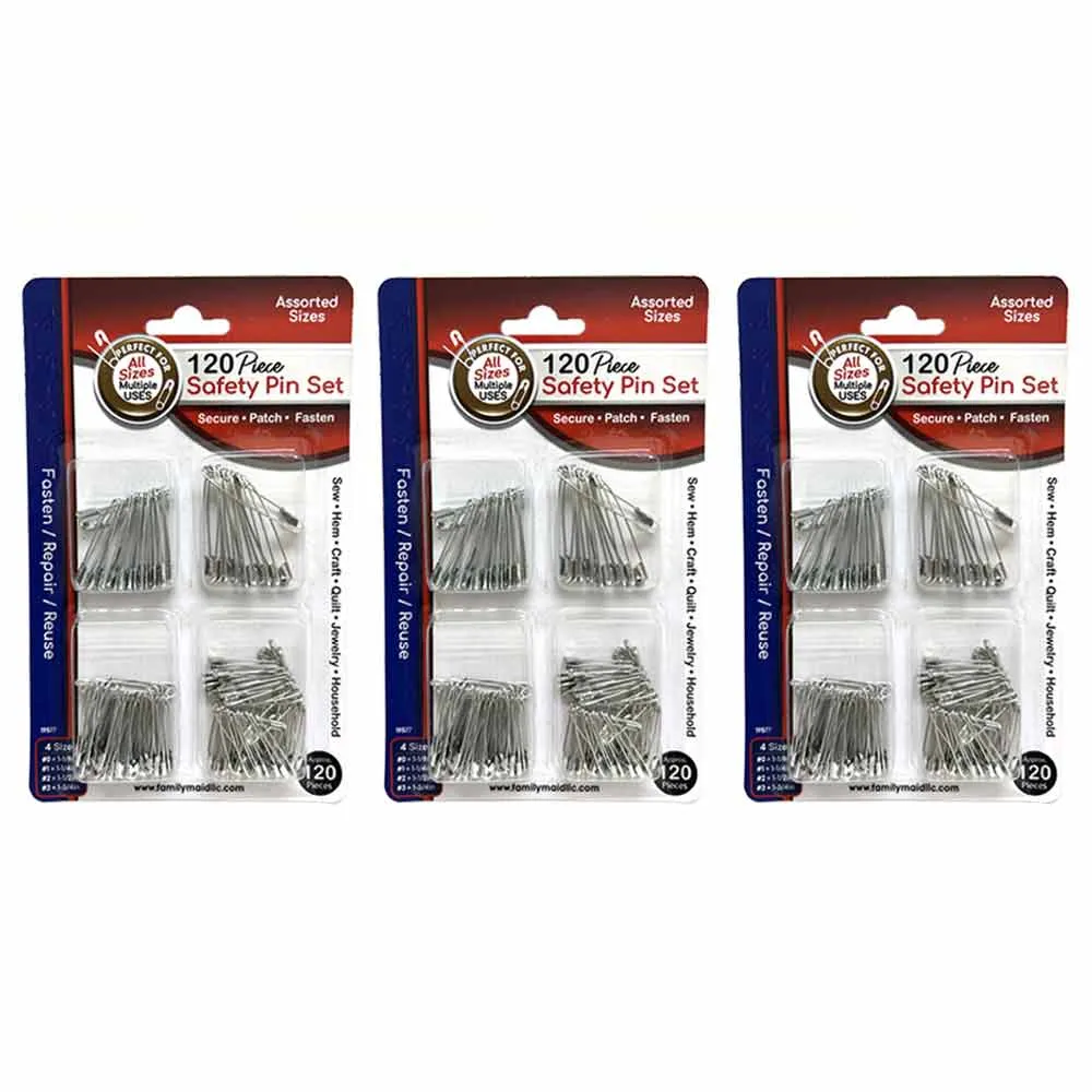 360 Pack Multiuse Safety Pins Heavy Duty Small Large Bulk Steel Crafts Sewing