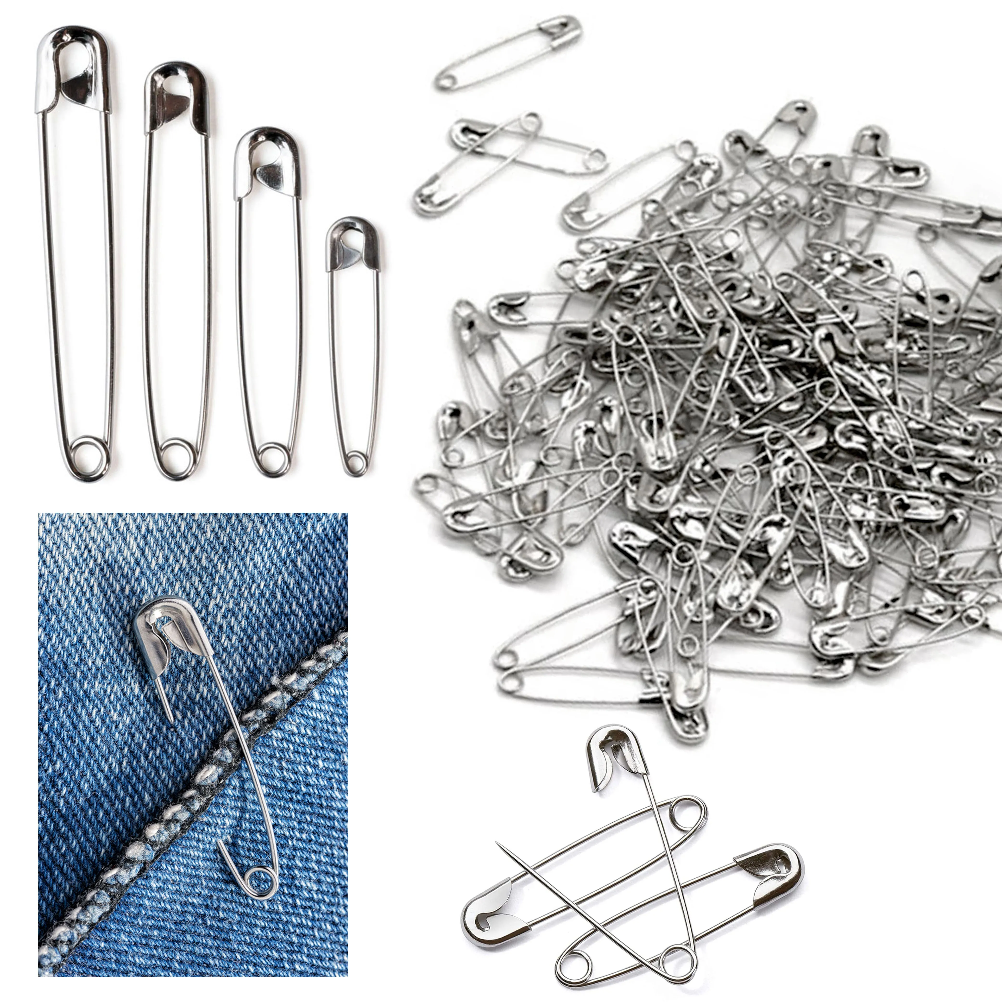 360 Pack Multiuse Safety Pins Heavy Duty Small Large Bulk Steel Crafts Sewing