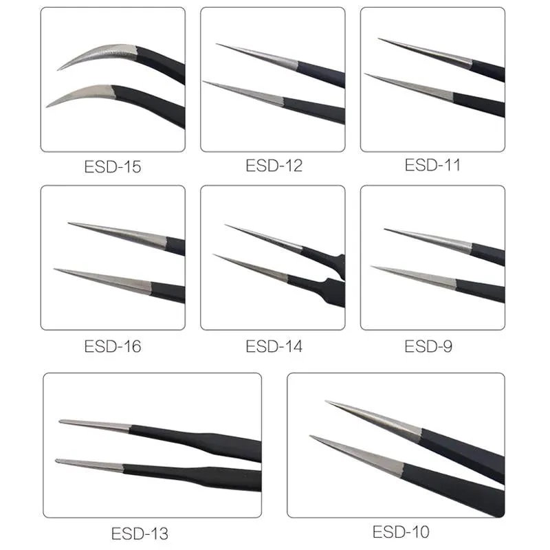 Anti-static Stainless Steel Tweezers for Precision Esd - Best Bst 09