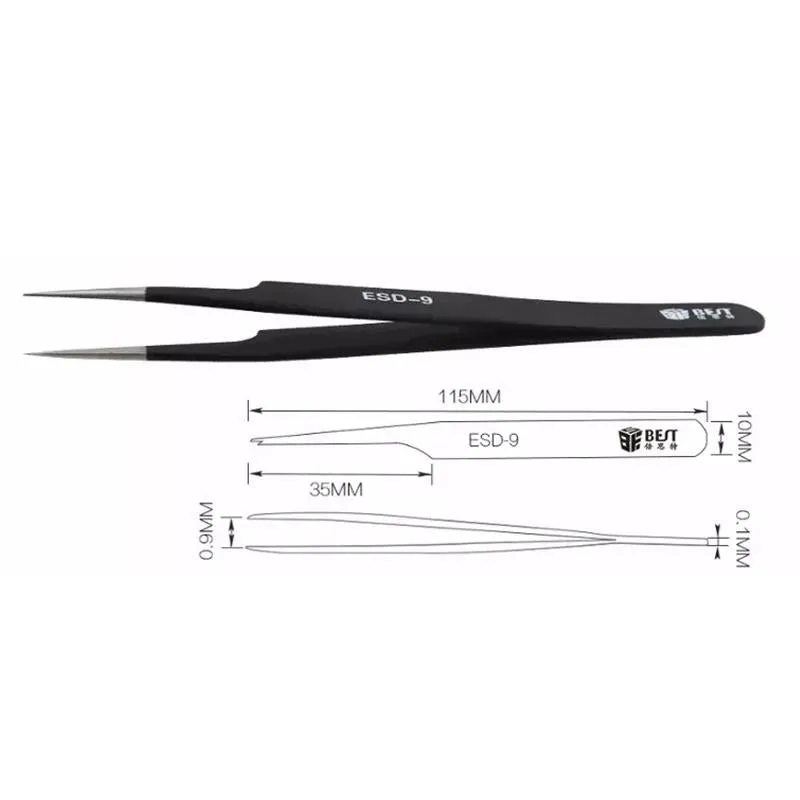 Anti-static Stainless Steel Tweezers for Precision Esd - Best Bst 09