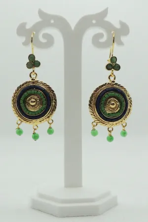 Chara Earrings In Navy & Green