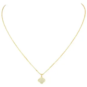 Charlotte Necklace - Clover White Zircons