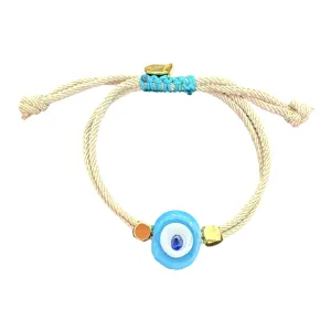 Greek eye bracelet beige blue small