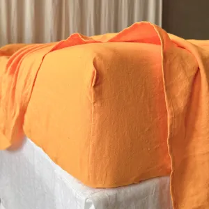 Linen Fitted Sheet Orange