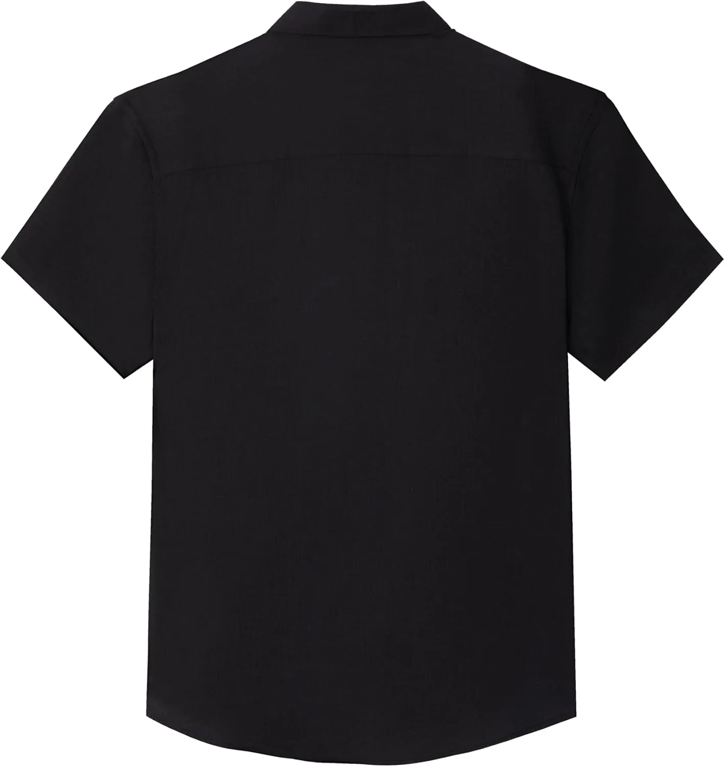 Men's Short Sleeve Button Down Shirt Cuban Collar Anti-Wrinkle Shirt Casual Summer Beach Shirt